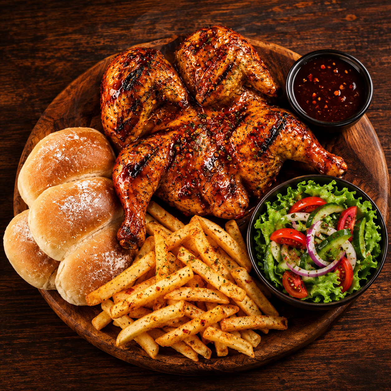 Mambo's flame-grilled chicken platter